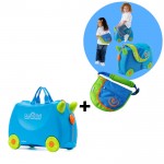 Trunki komplet kovček Trixie in Saddle Bag modra
