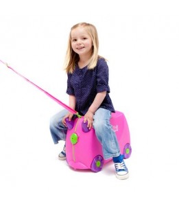 Trunki kovček/poganjalček Trixie rožnat - ARTIKEL Z ESTETSKO NAPAKO